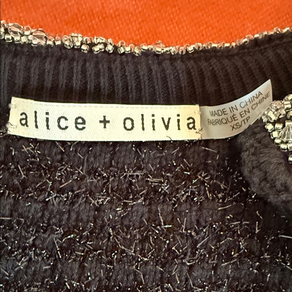 Alice + Olivia Black Cardigan with Silver Collar - Picture 4 of 10